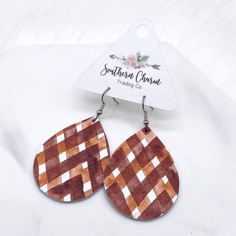 Autumn Gingham Earrings