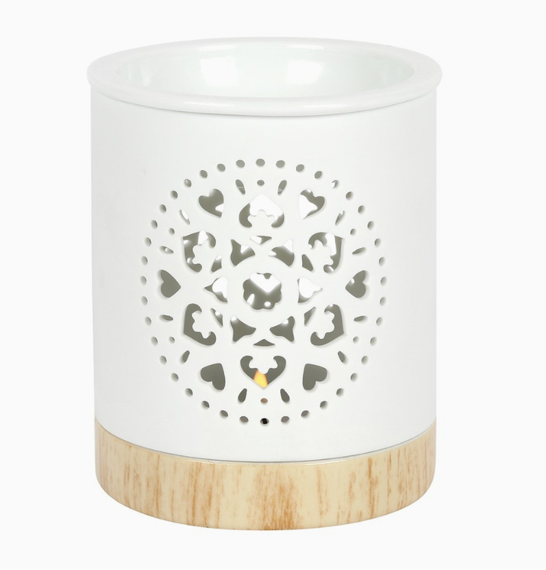 White Mandala Cut Out Oil/Wax Melt Burner