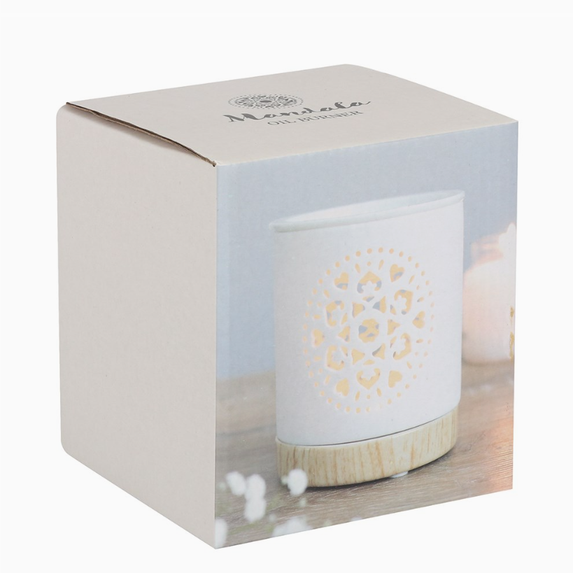 White Mandala Cut Out Oil/Wax Melt Burner