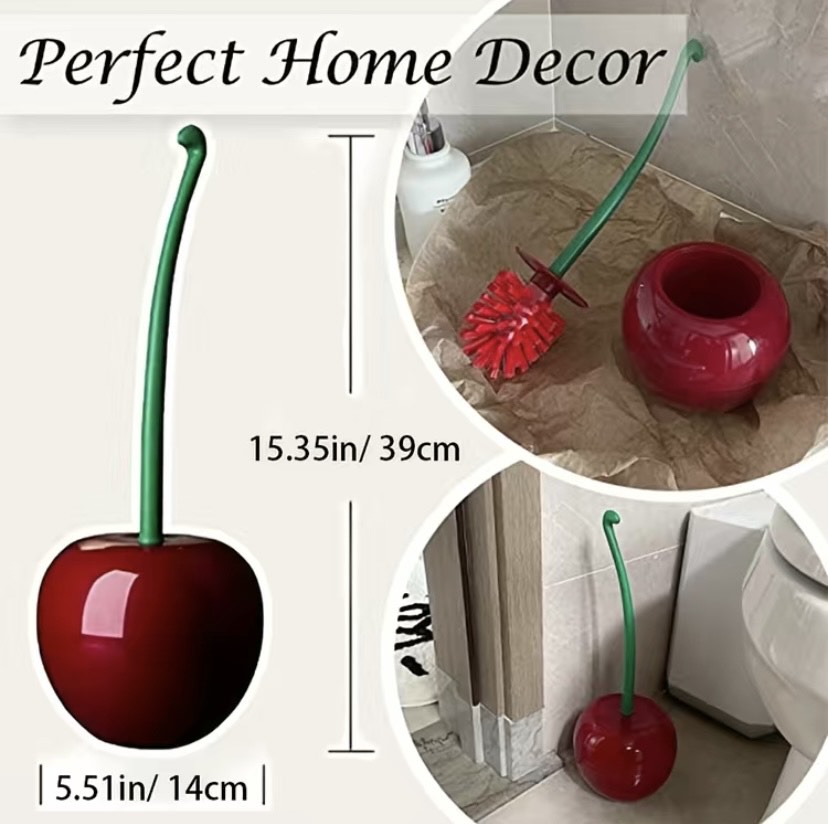Red Cherry-Shaped Toilet Brush
