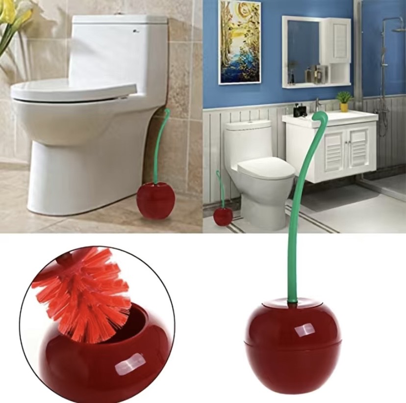 Red Cherry-Shaped Toilet Brush
