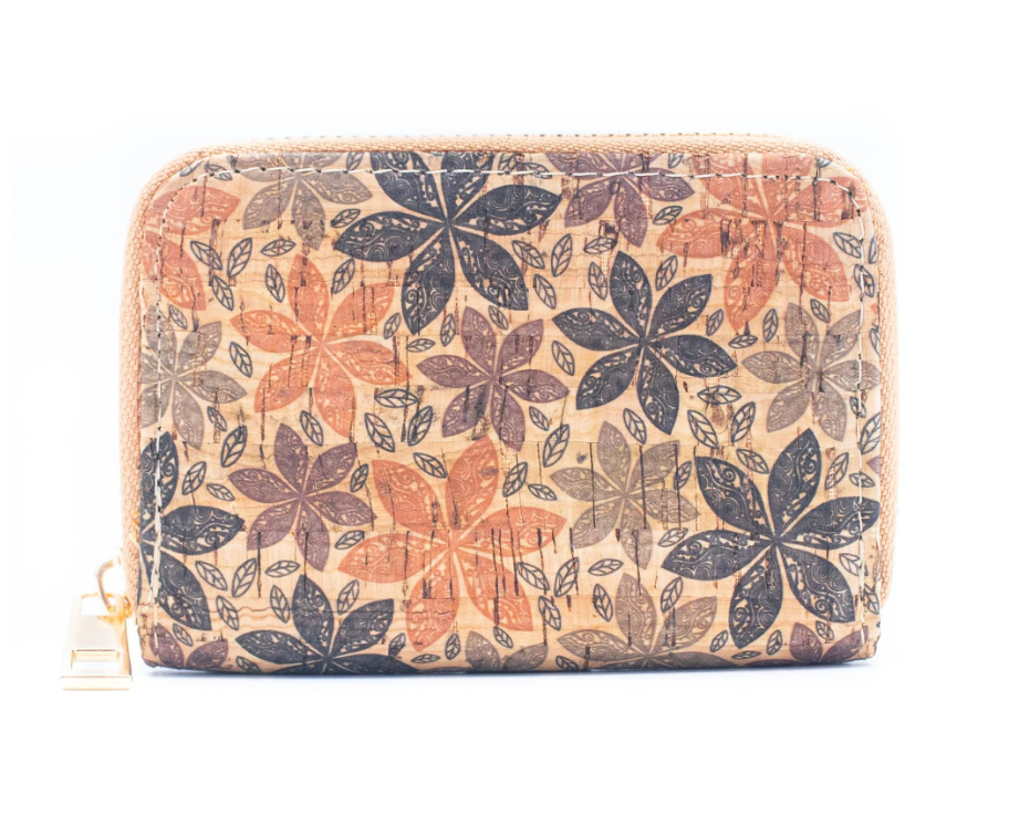 Mandala Small Zipper Card Cork Wallet