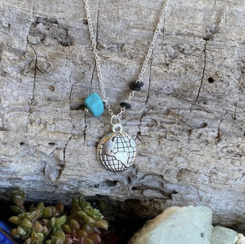 Earth Love - Zero Waste Necklace with Upcycled Scuba Gear O-rings