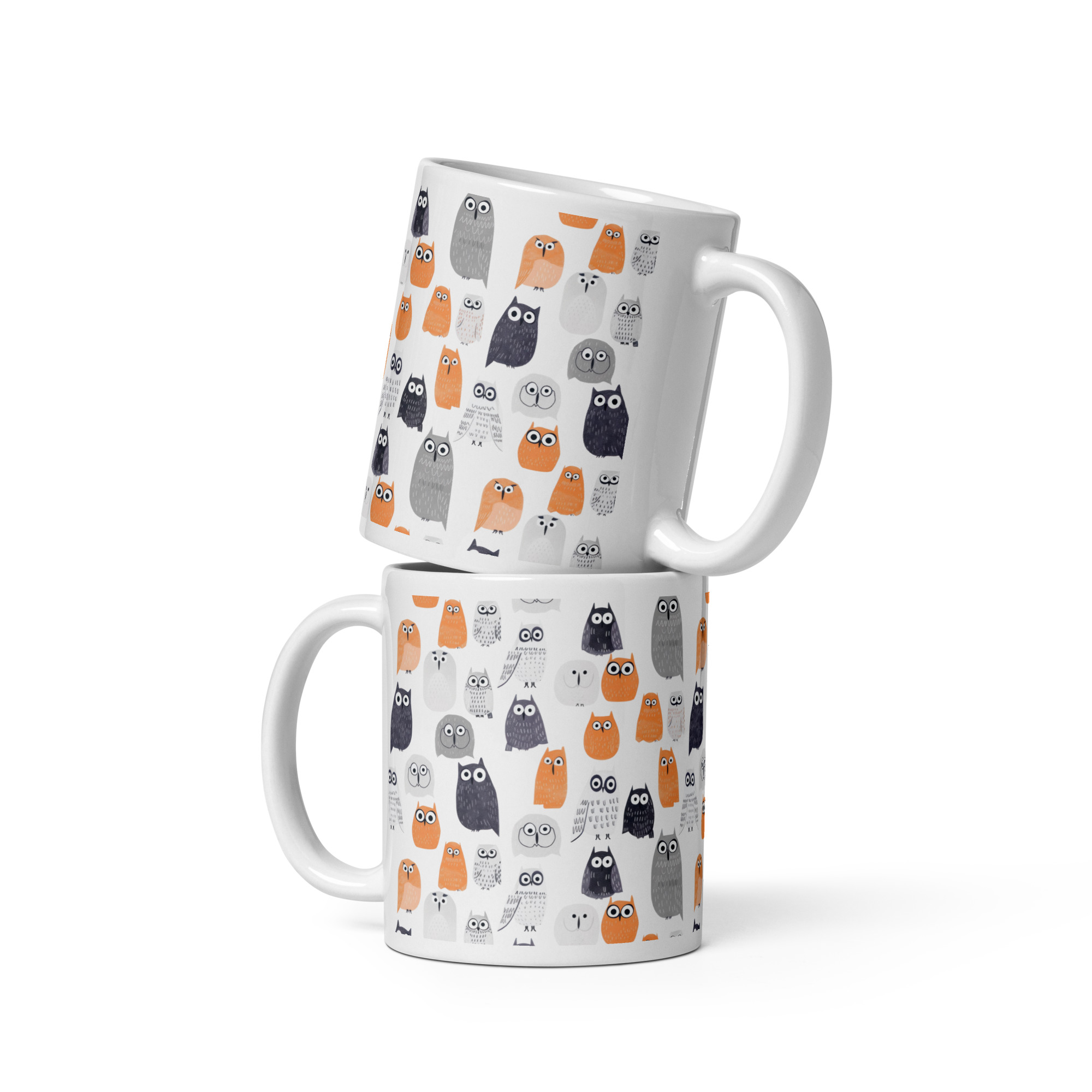 Owl Pattern Ceramic Mug