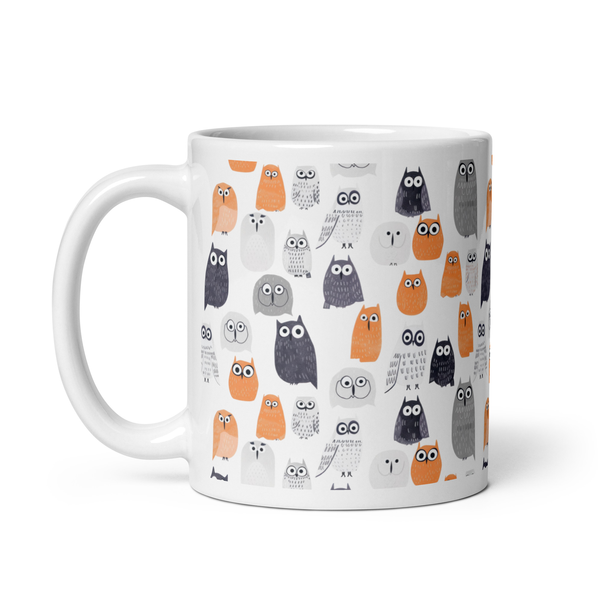 Owl Pattern Ceramic Mug