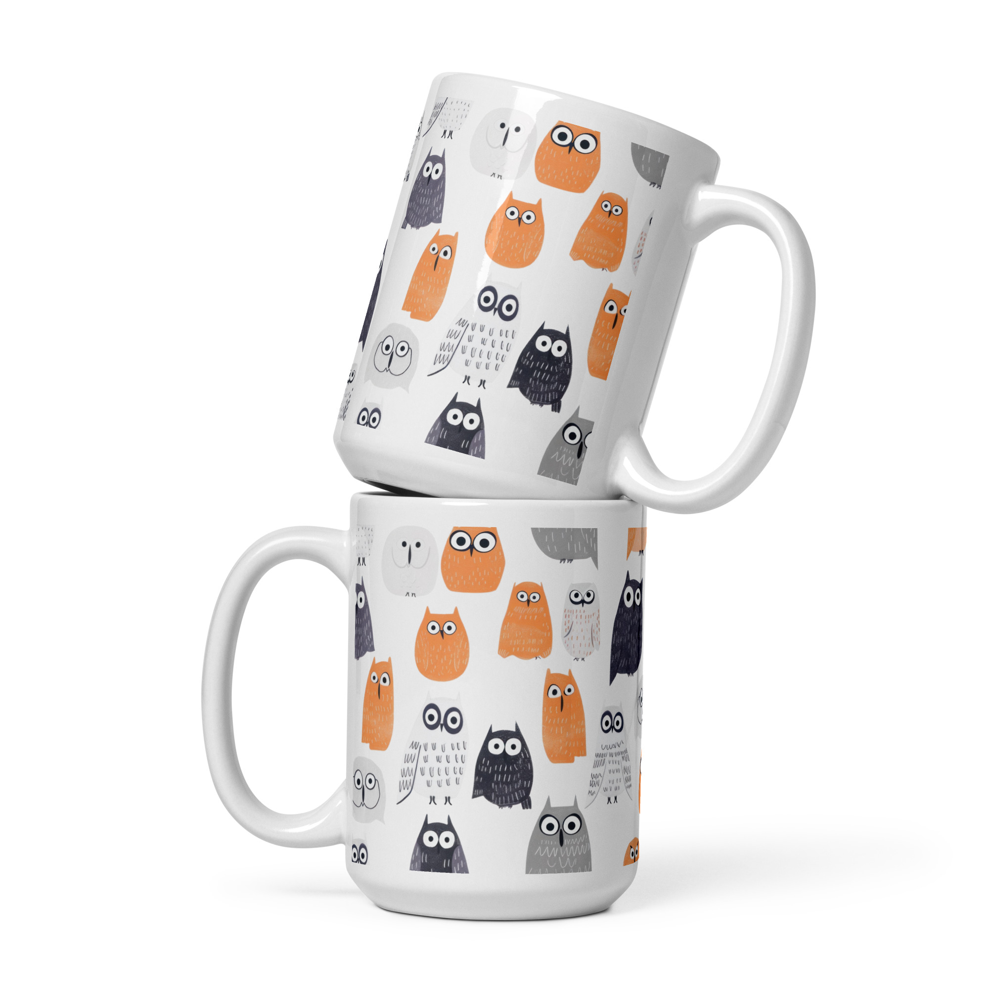 Owl Pattern Ceramic Mug