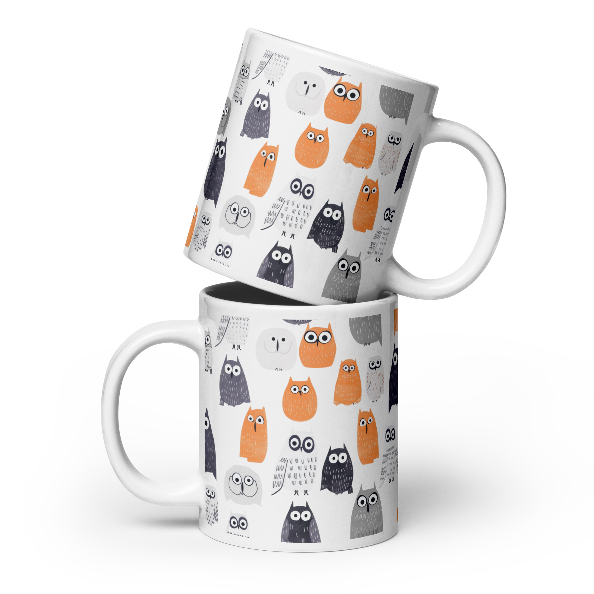 Owl Pattern Ceramic Mug