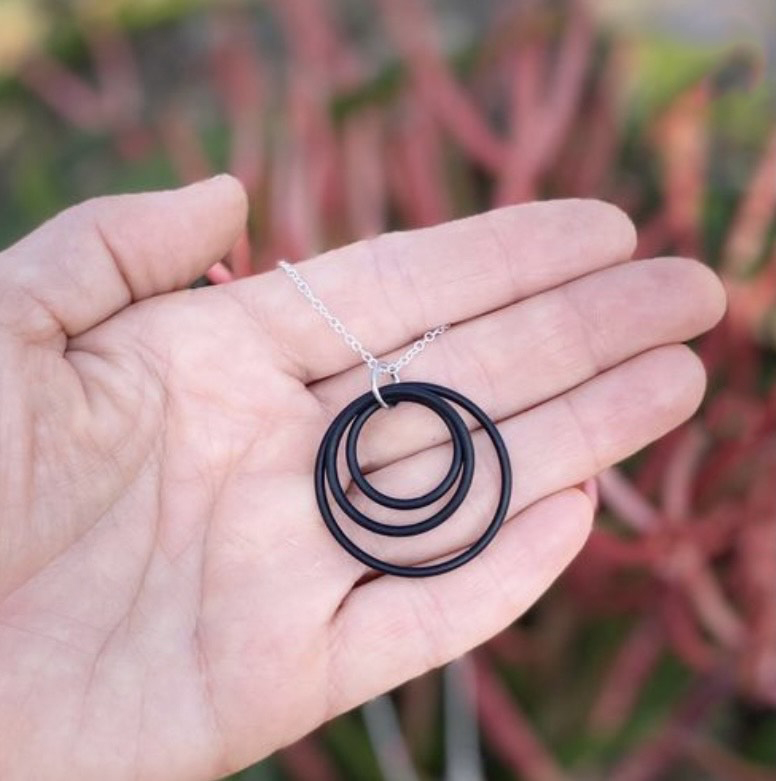 Zero Waste Necklace with Upcycled Scuba Gear O-rings