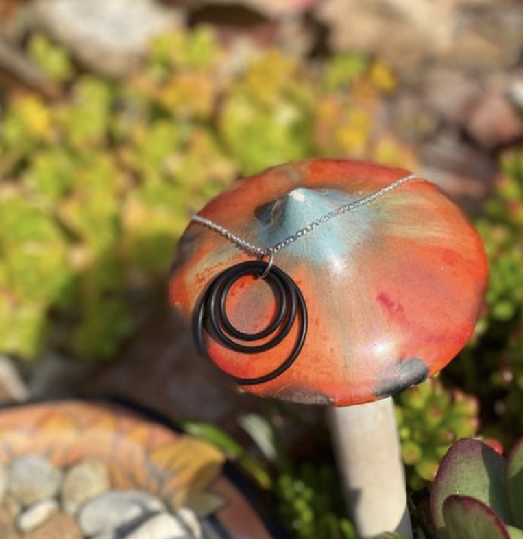 Zero Waste Necklace with Upcycled Scuba Gear O-rings