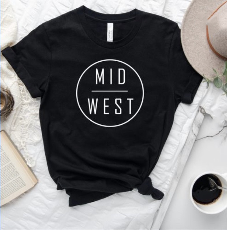 Midwest Circle Graphic Soft Tee- Black