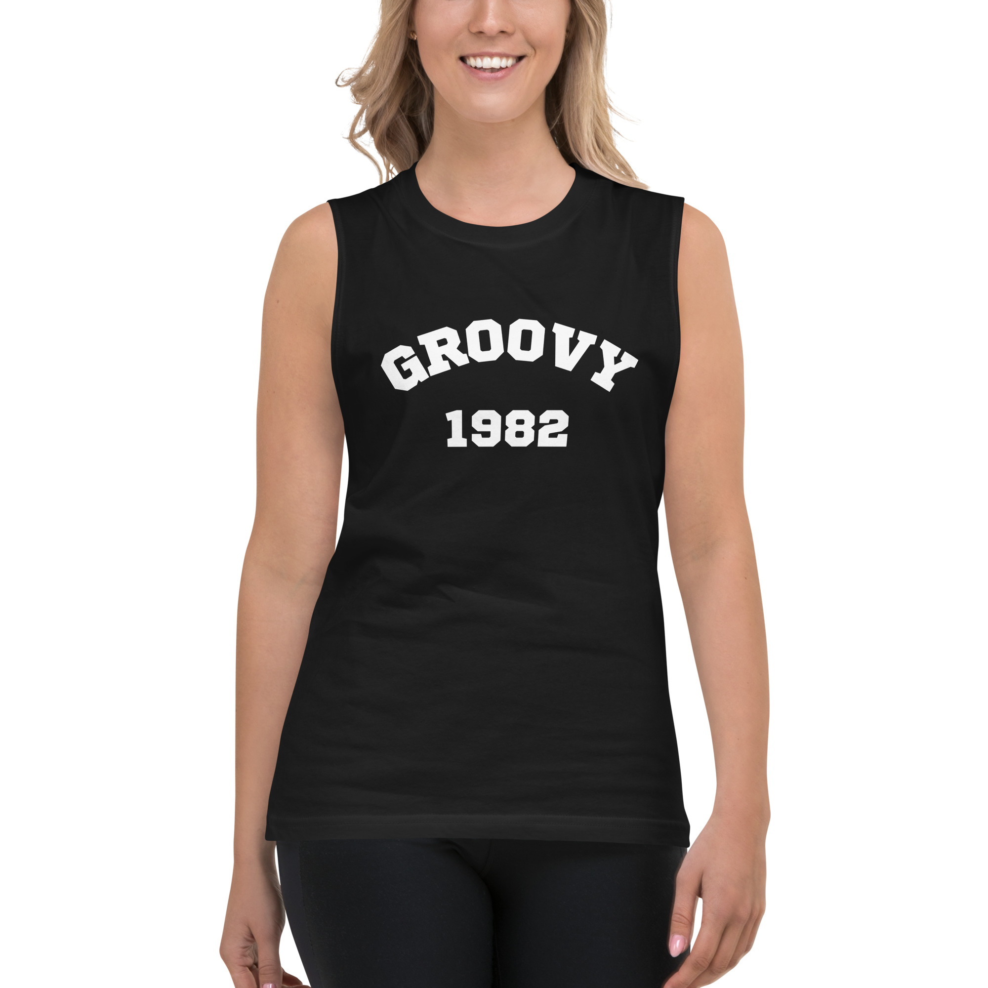 Groovy Unisex Muscle Tee (Customizable Year)