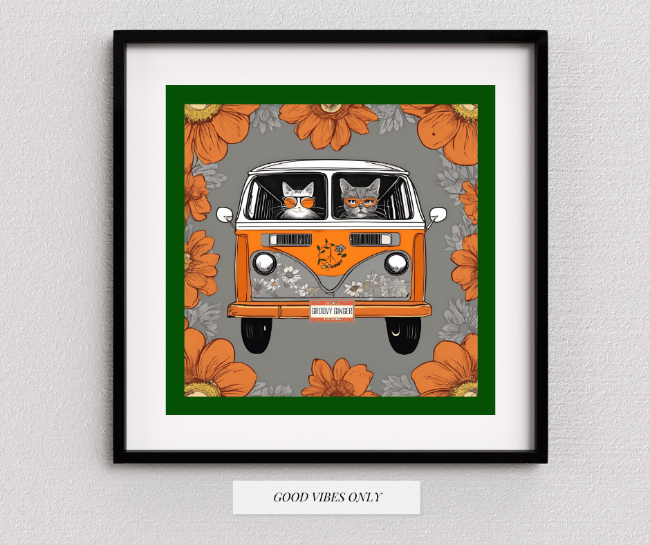 Groovy Kitties Art Print