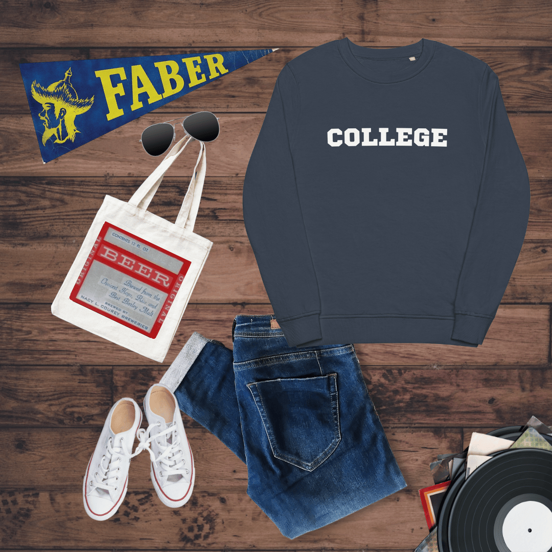 "College" Organic Unisex Sweatshirt