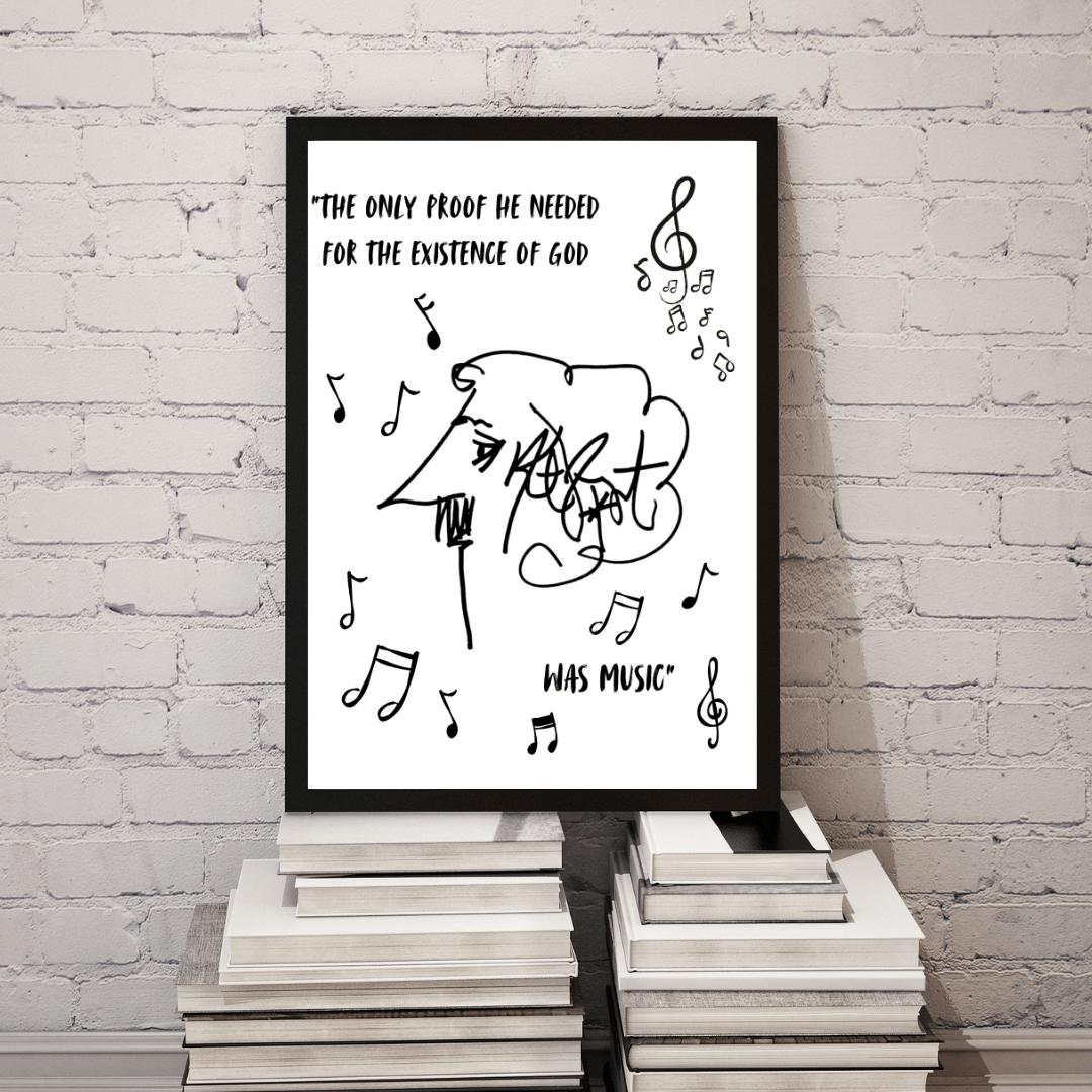 Kurt Vonnegut "The Only Proof He Needed" Quote Poster – A Tribute to Music & Spirituality
