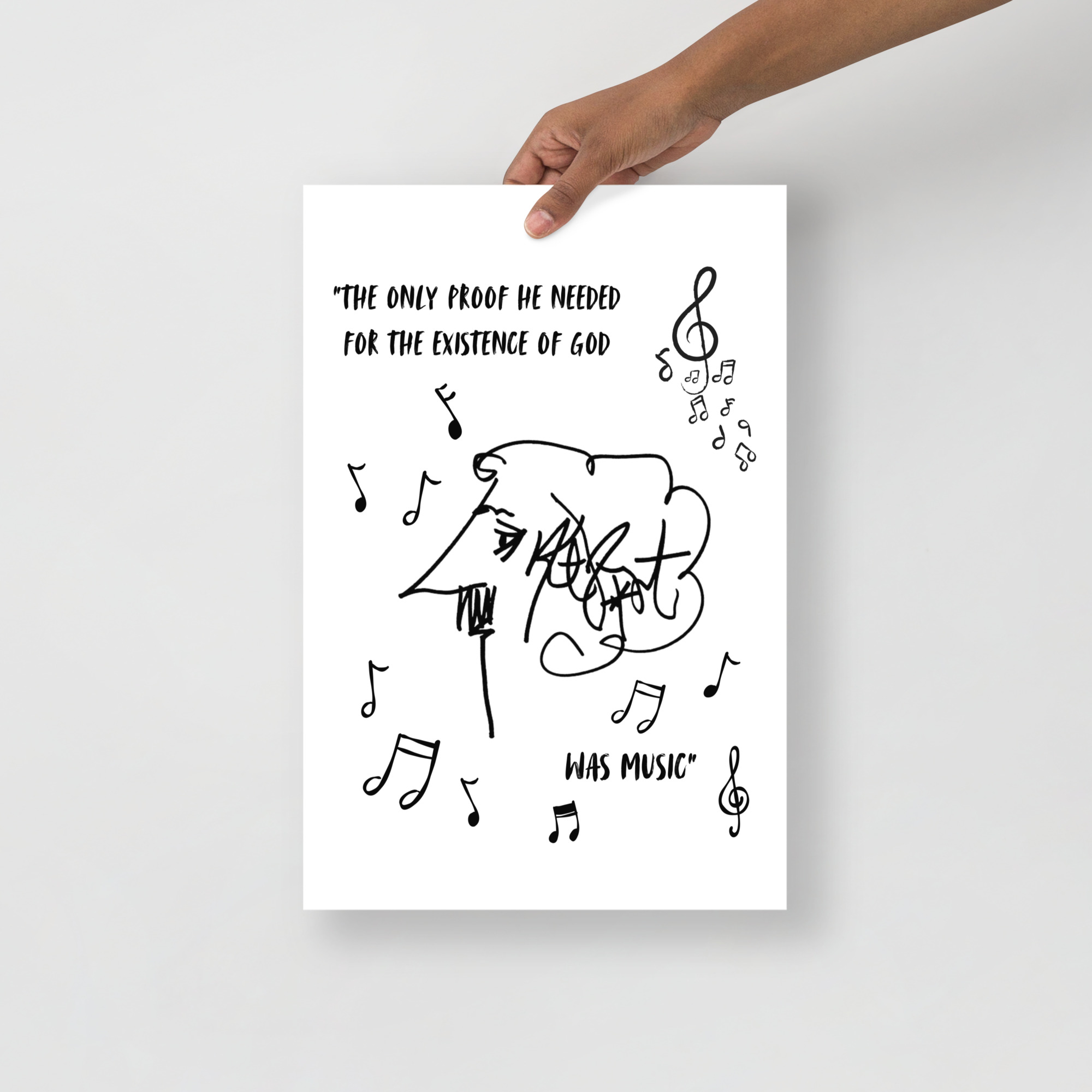 Kurt Vonnegut "The Only Proof He Needed" Quote Poster – A Tribute to Music & Spirituality