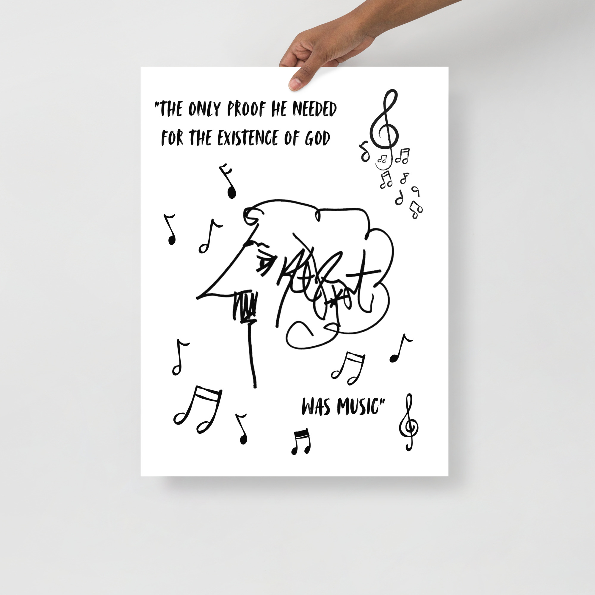 Kurt Vonnegut "The Only Proof He Needed" Quote Poster – A Tribute to Music & Spirituality