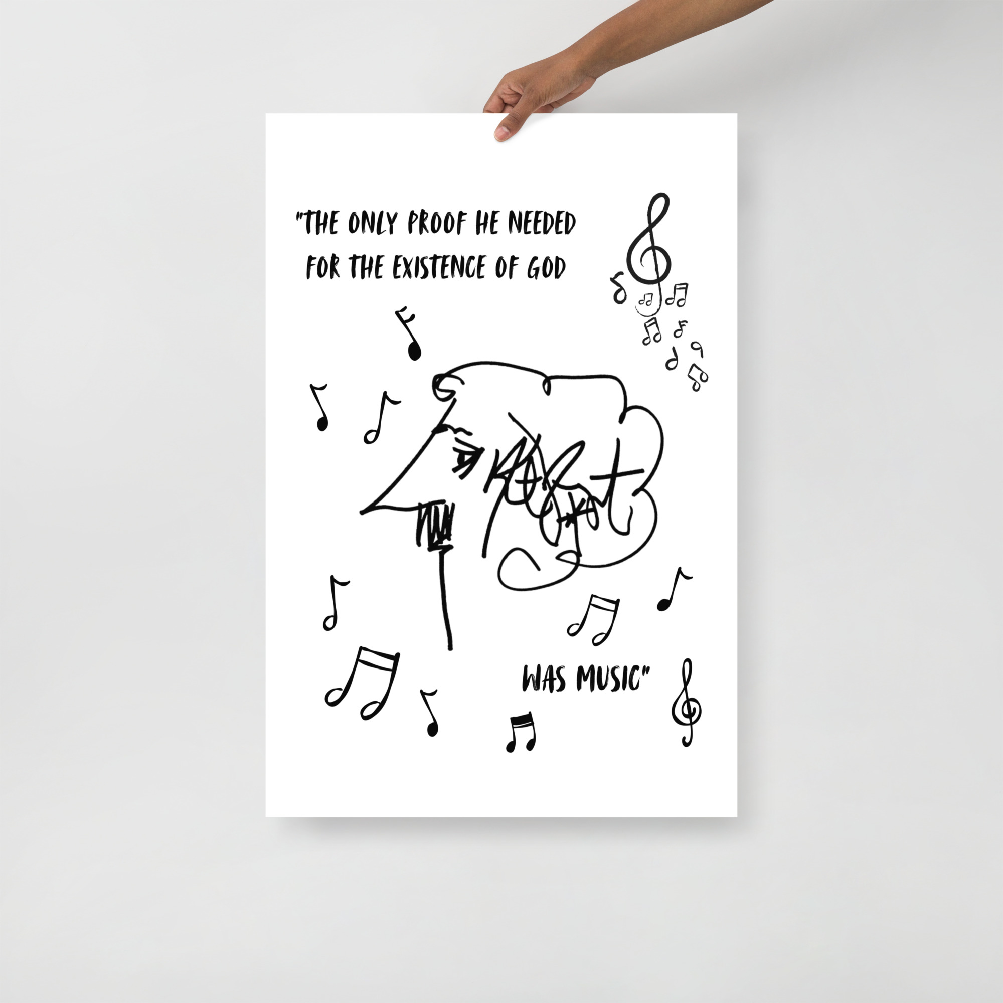 Kurt Vonnegut "The Only Proof He Needed" Quote Poster – A Tribute to Music & Spirituality