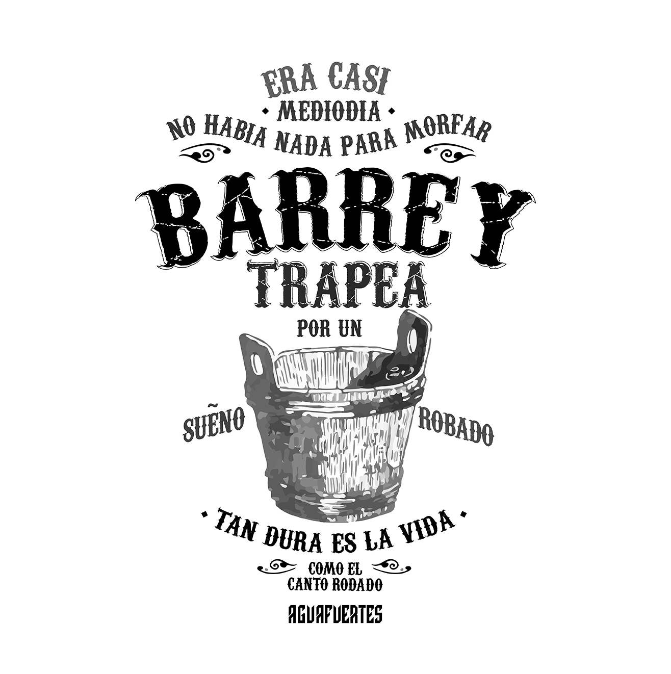 Remera blanca AF Barre y trapea