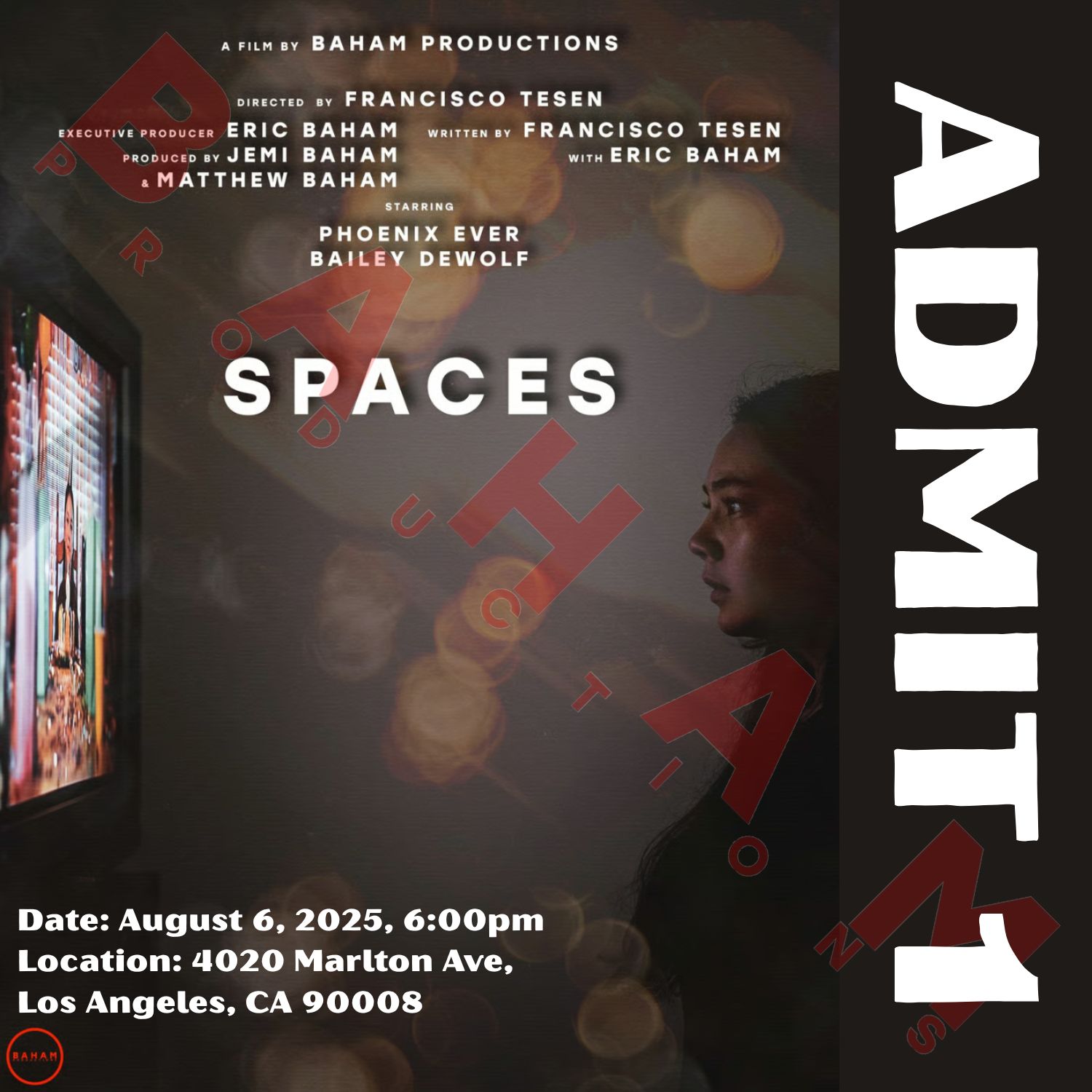 Spaces Premiere Ticket | Admits 1