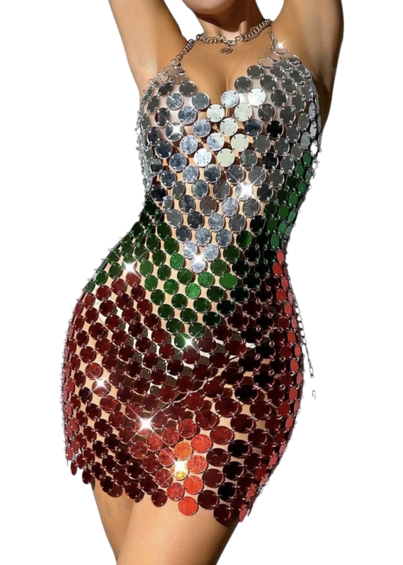 Acrylic Sequin Mini Dress