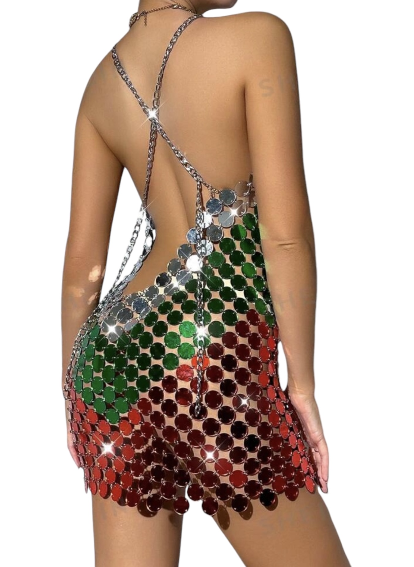 Acrylic Sequin Mini Dress