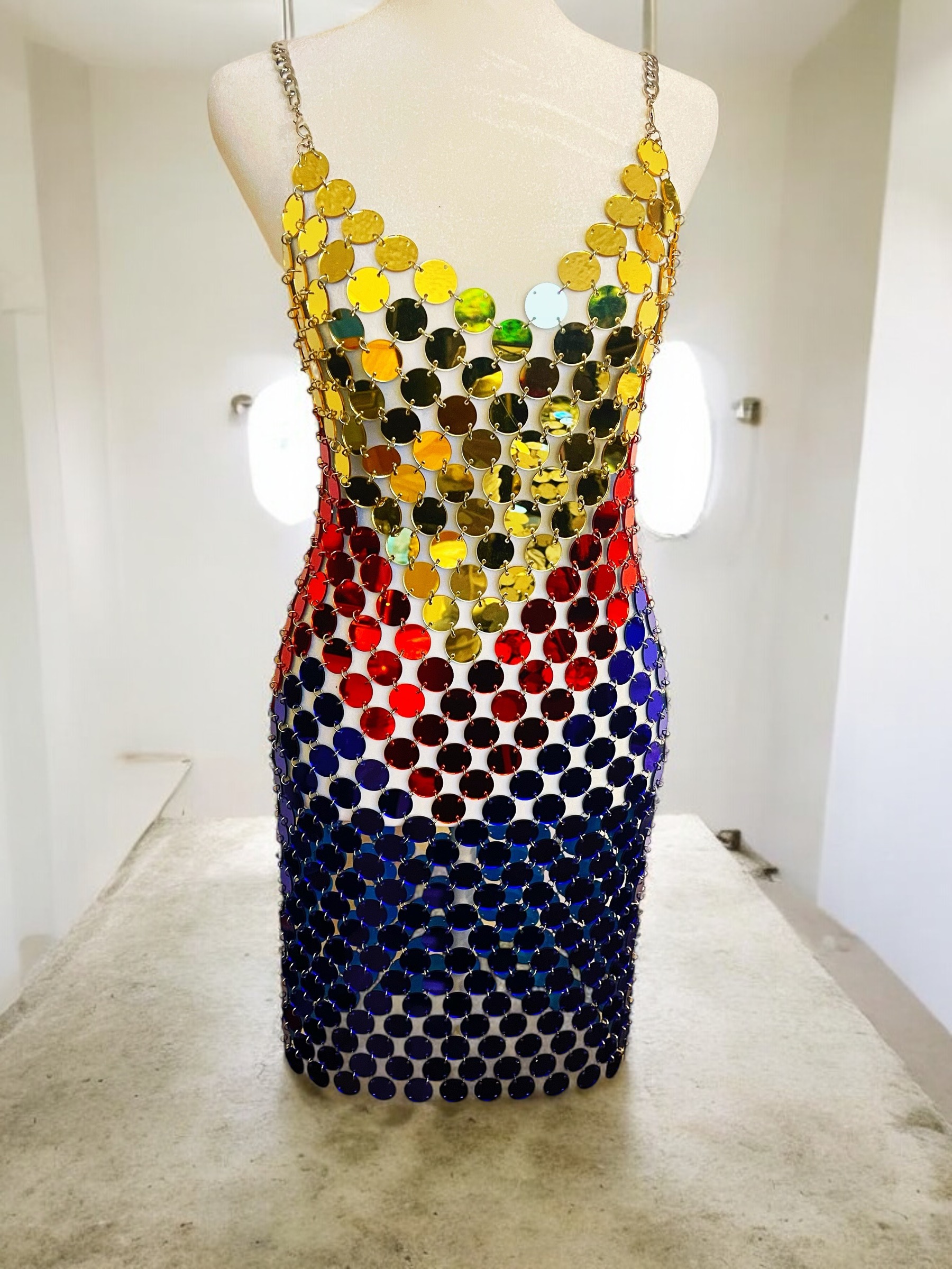 Multicolor Sequin Mini Dress