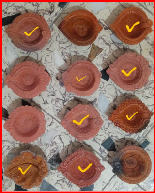 GAUMATA Cow Dung Diya || Panchagavya Diya Diwali diyas for puja Cow Dung (Pack of 100) Table Diya Set  (Height: 2 inch)