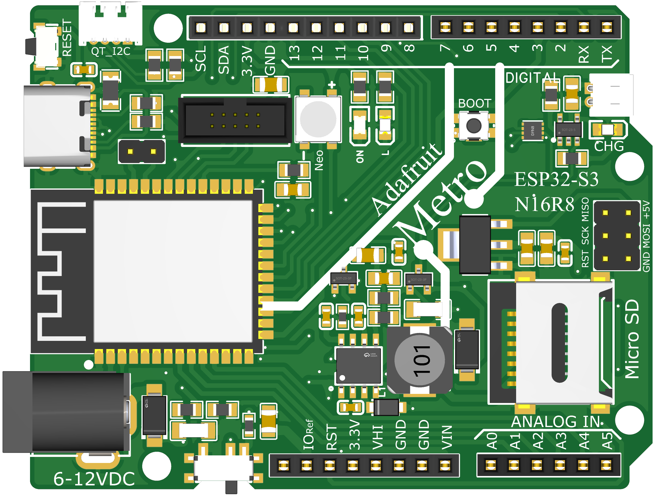 Adafruit Metro ESP32-S3 with 16 MB Flash 8 MB PSRAM
