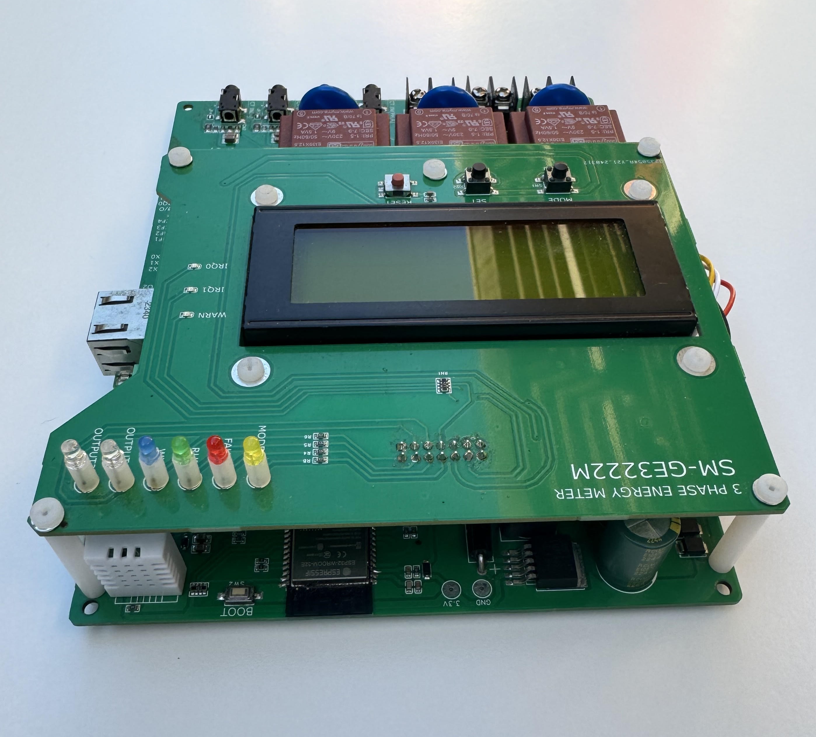Advanced Arduino Programmable WiFi Smart Energy Meter: RS485 Modbus RTU, Ethernet, USB, 390-500V AC 100A Monitor with LCD Display & Split Core CT