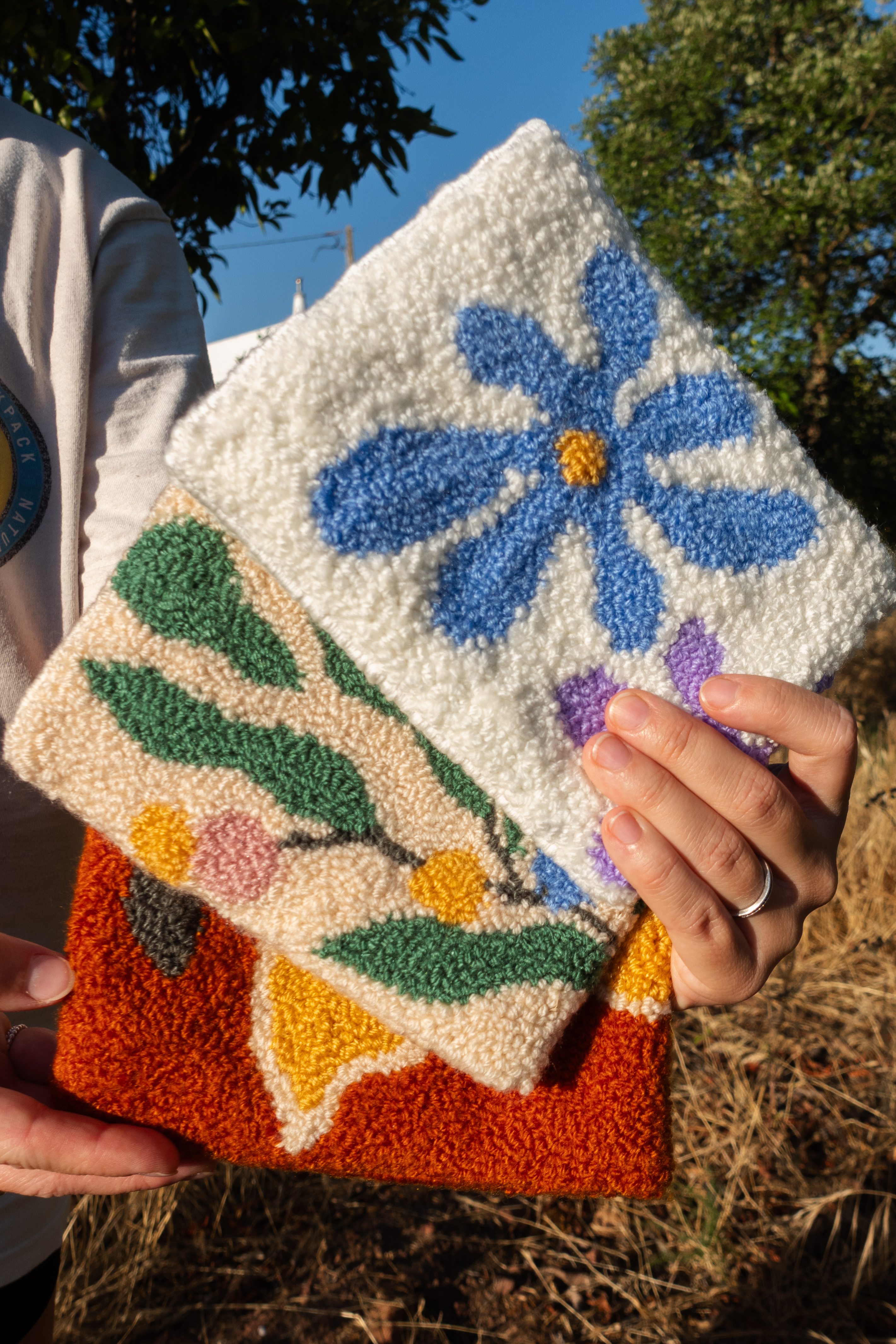 Hand Tufted Kindle Cover/Bag