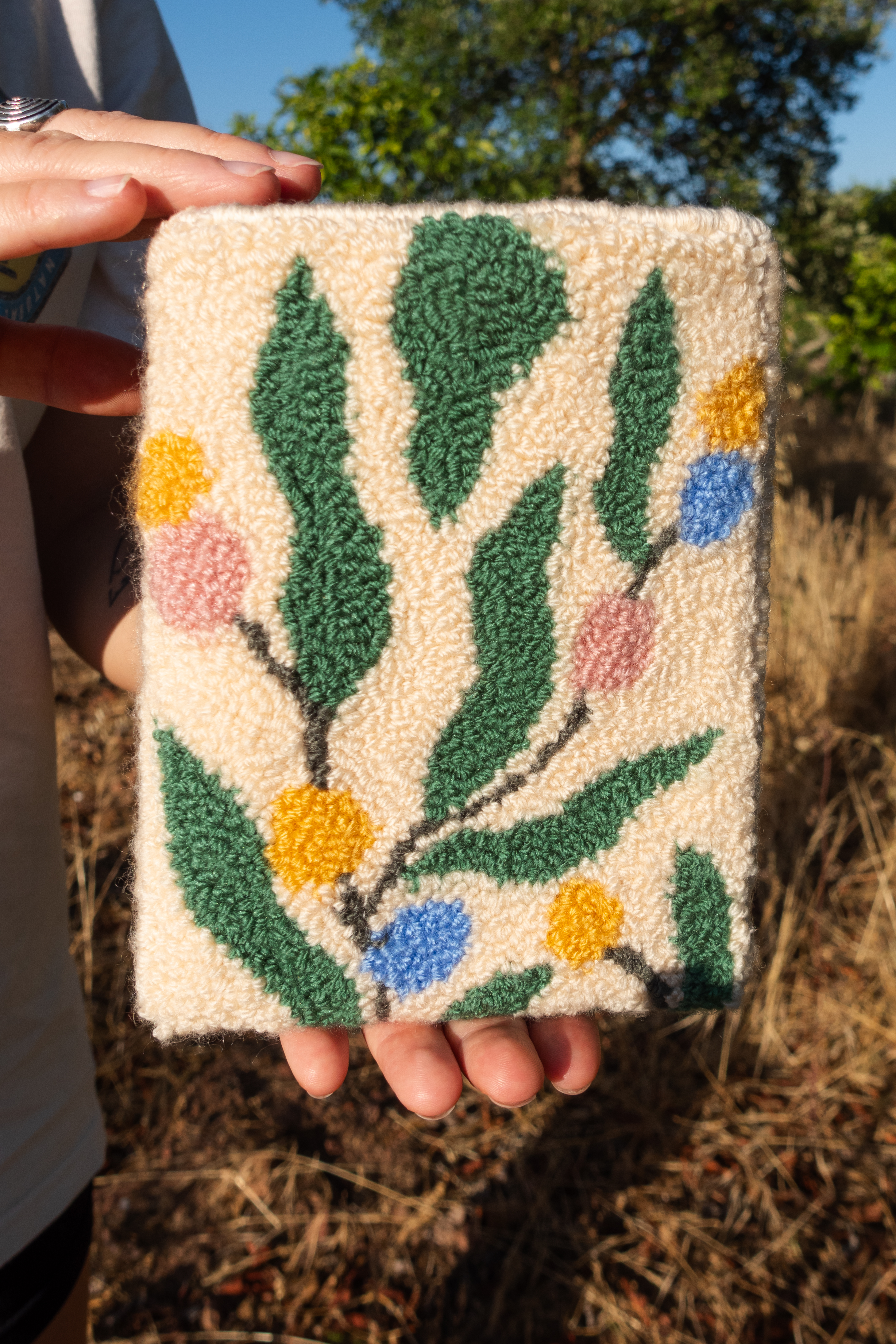 Hand Tufted Kindle Cover/Bag