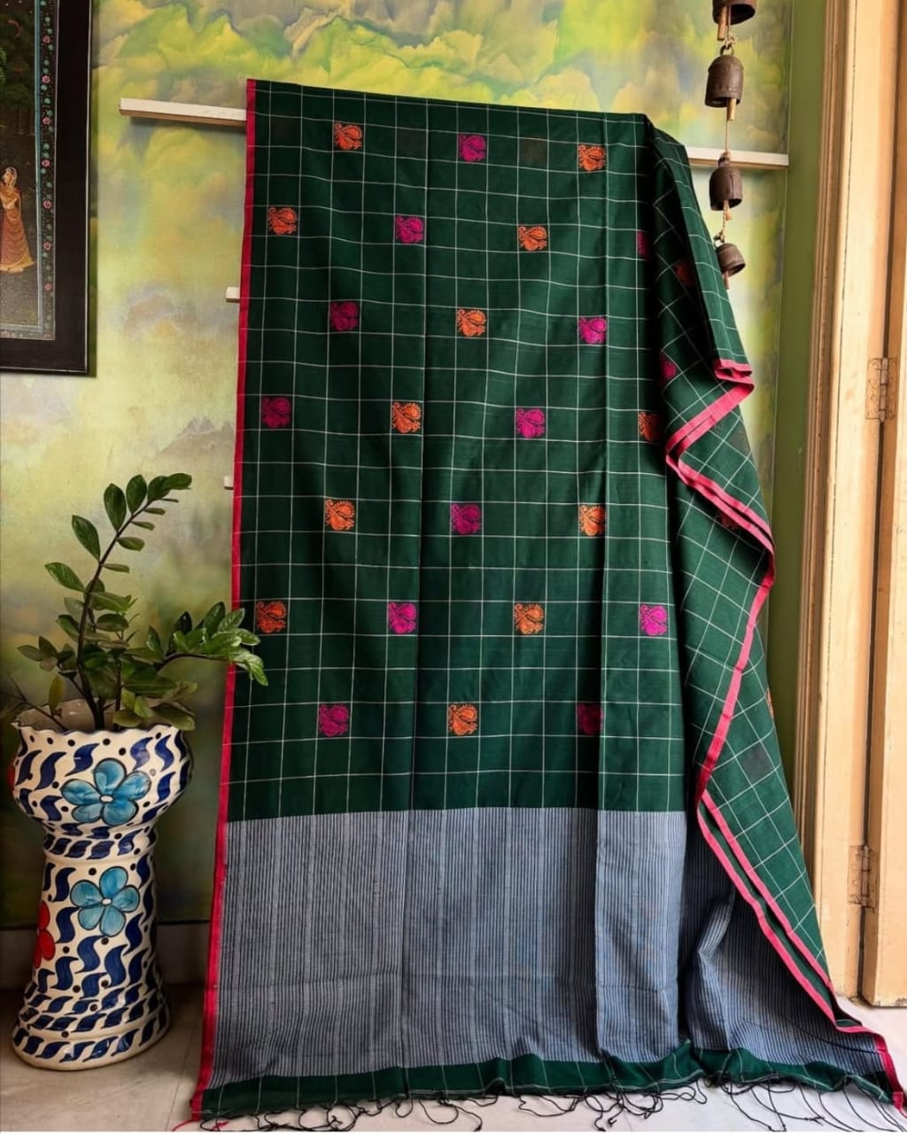 *EXCLUSIVE PRIMIUM QUYALITY PEACOCK COTTON JAMDANI SAREE*