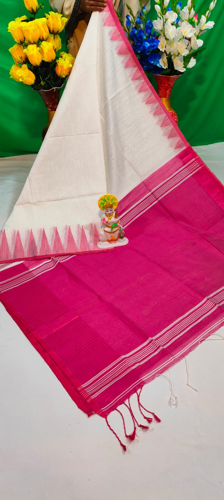*EXCLUSIVE PRIMIUM QUALITY TEMPEL VISCOSE COTTON SILK SAREE*