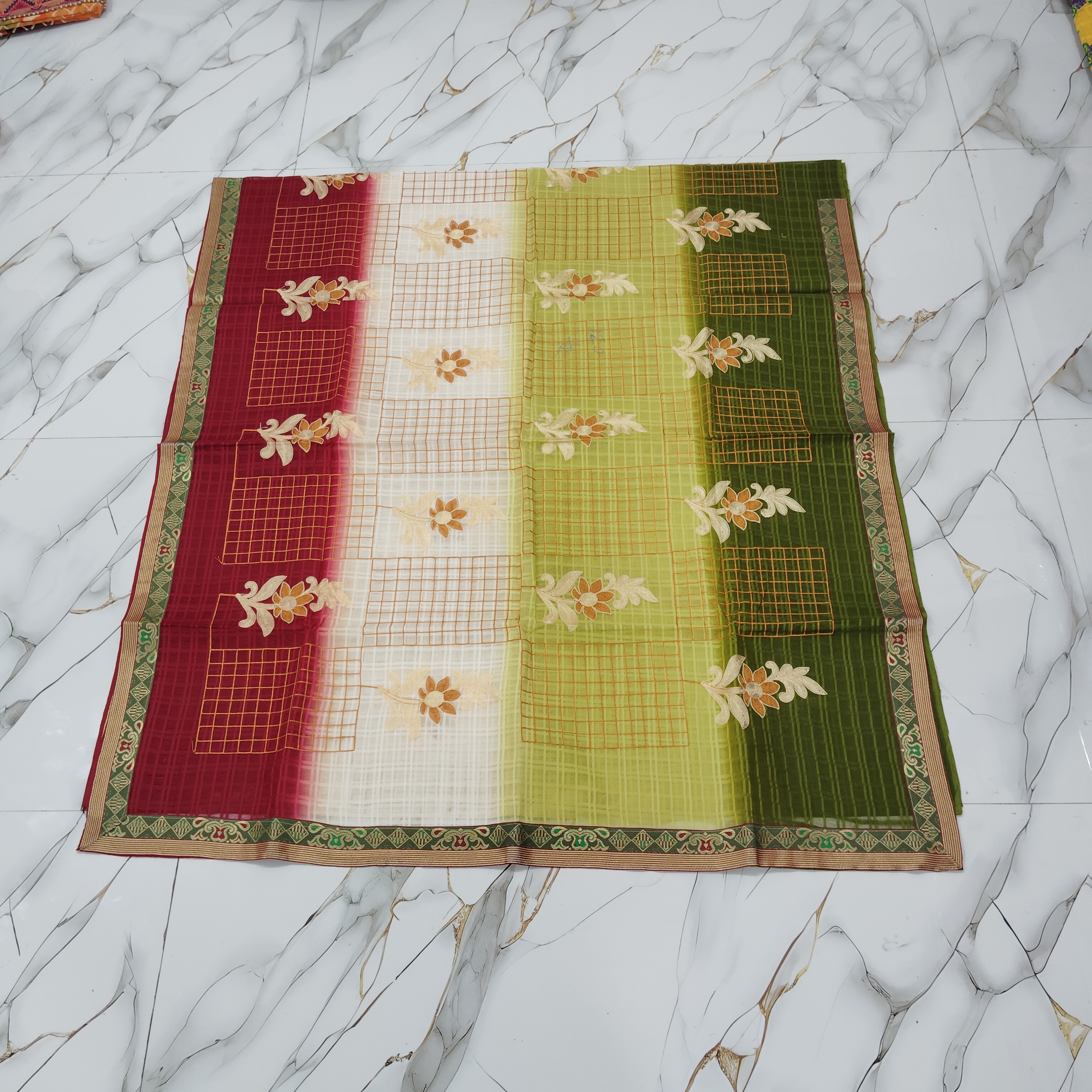 Santipur Embroidered Tant Sarees