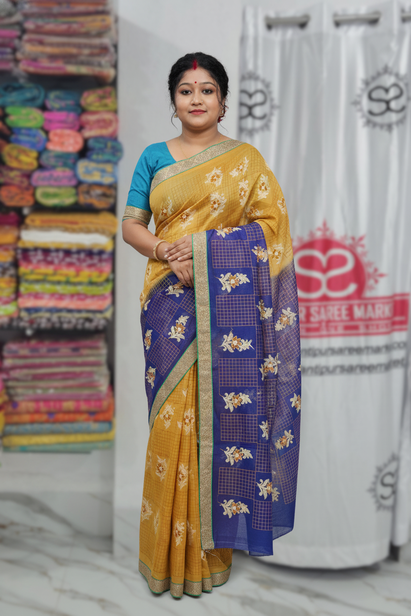 Santipur Embroidered Tant Sarees