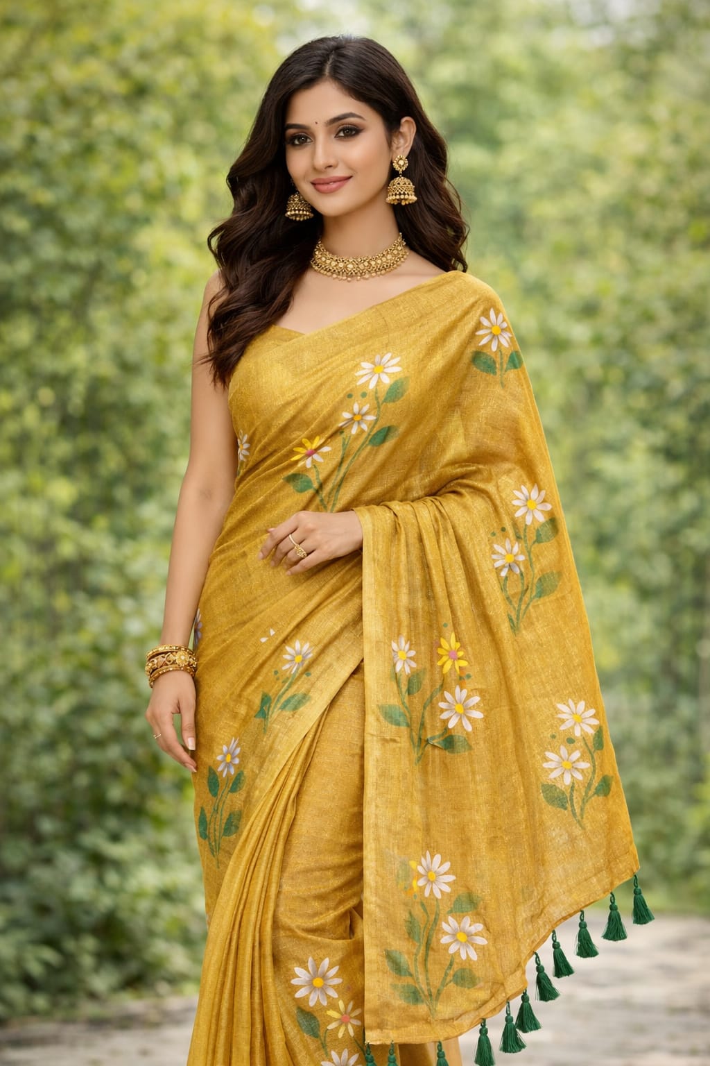 HAND PRINT TISSU SAREE