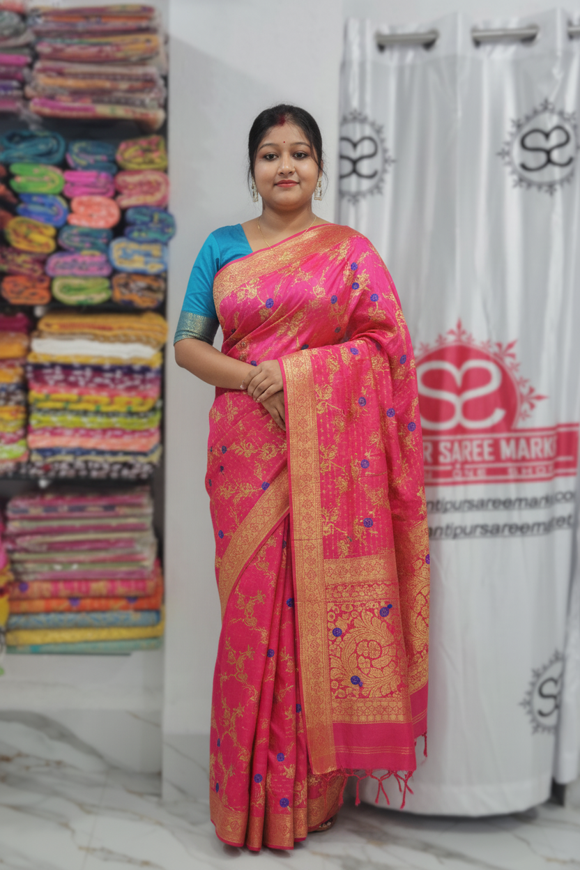 Exclusive Fancy Party wear Silk Saree with Cutdana Work