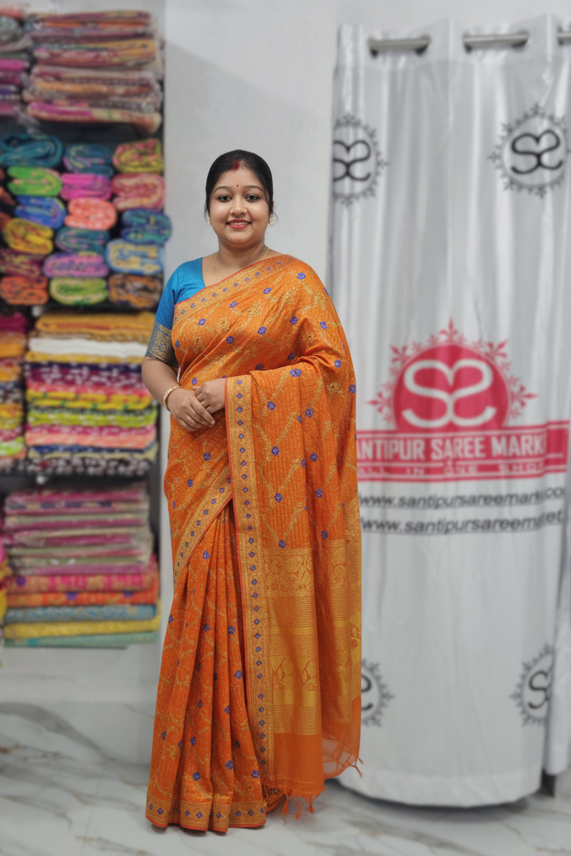 Exclusive Fancy Party wear Silk Saree with Cutdana Work