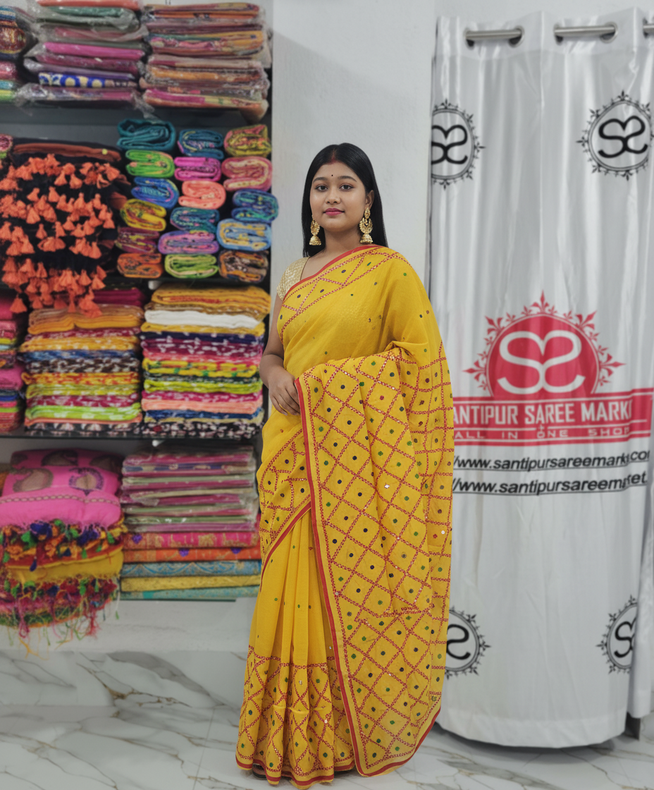 Silk Embroidered Handloom Chumki Sarees with Blouse Piece