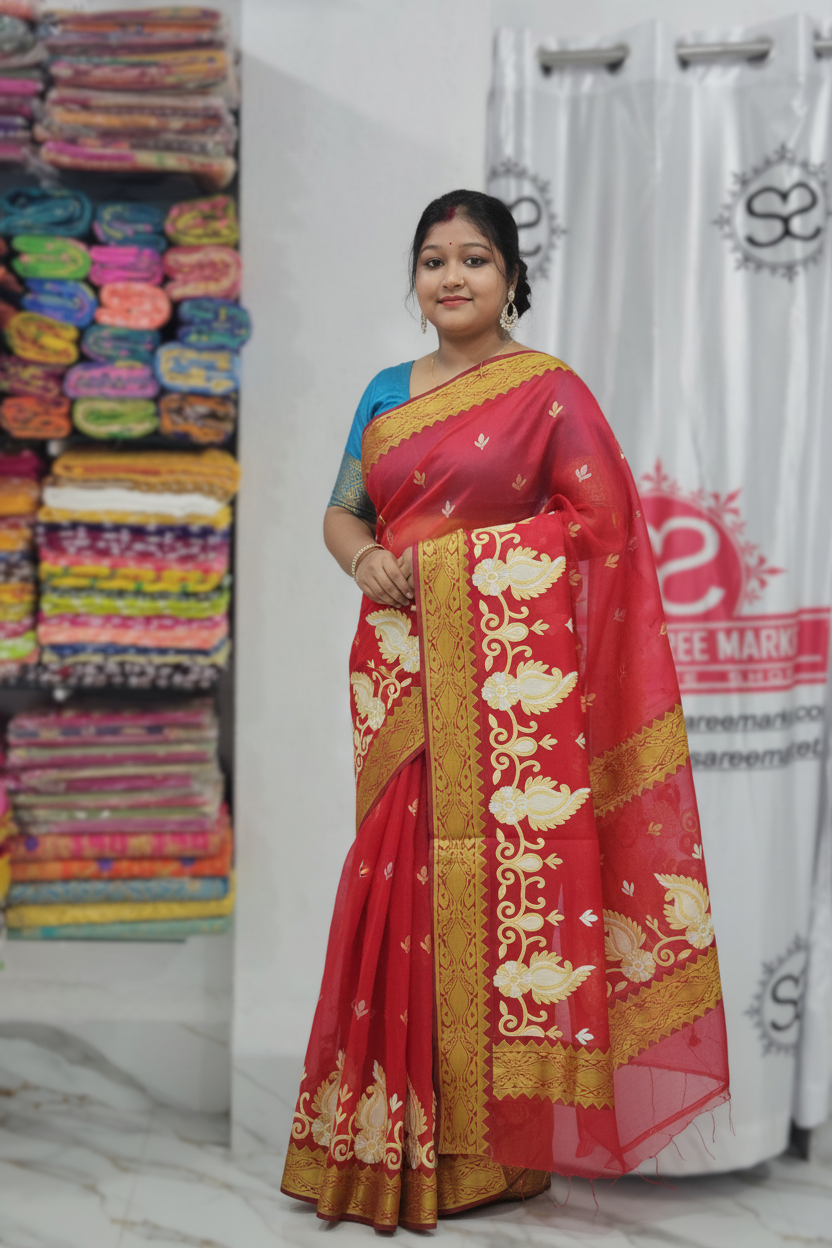 Santipur Embroidered Saree