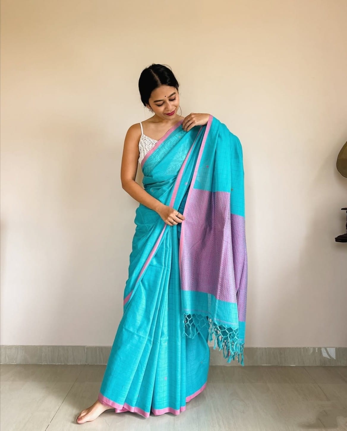  KOTA CHECK WEAVING TON JAMDANI SAREE