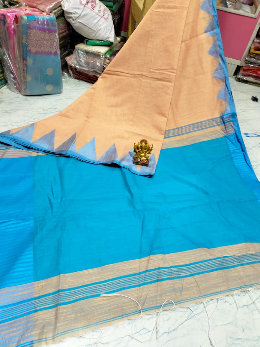 *EXCLUSIVE PRIMIUM QUALITY TEMPEL VISCOSE COTTON SILK SAREE*