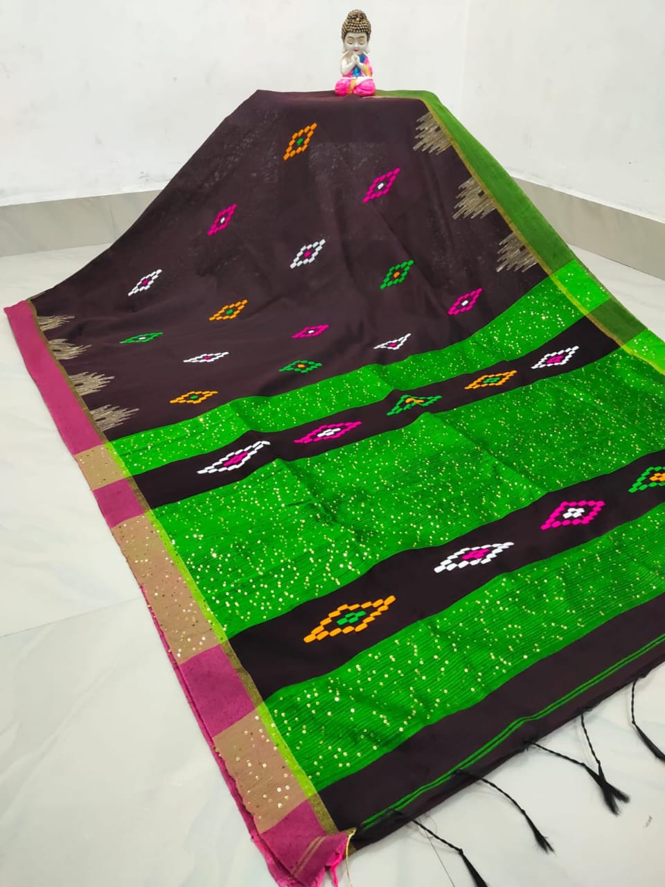 COTTON SILK HANDLOOM SAREE (HAND WEAVING)