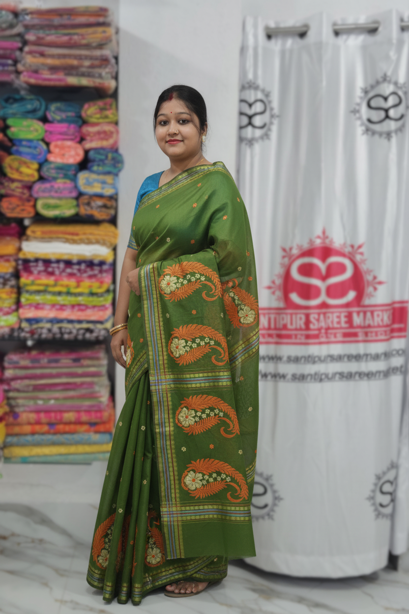 Santipur Embroidered Saree
