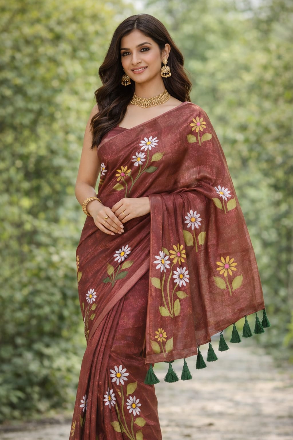 HAND PRINT TISSU SAREE