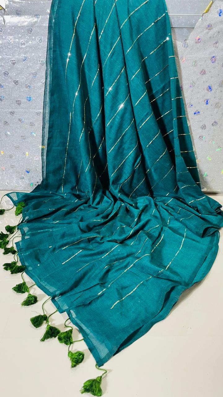 Mul cotton chain seequence saree