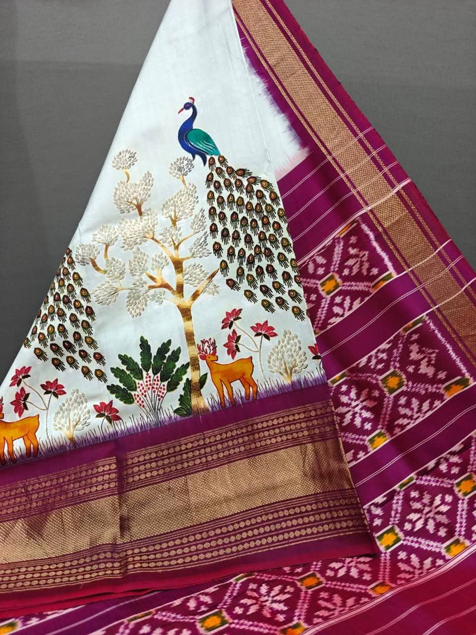 Premium quality pure digital print kalamkari iccket Pachampally Silk with bp(unique collection)