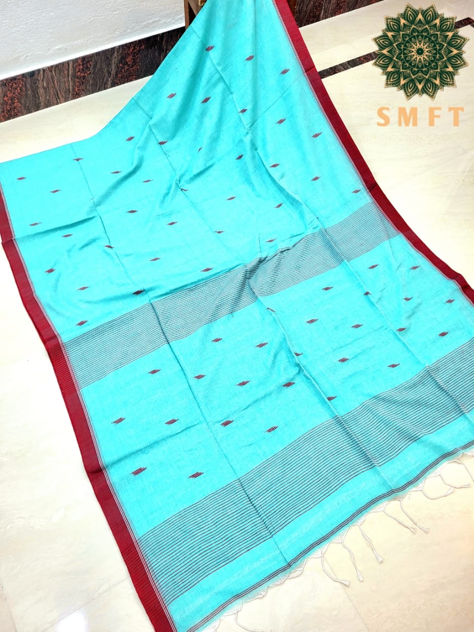 Handweving mul Cotton Sharee
