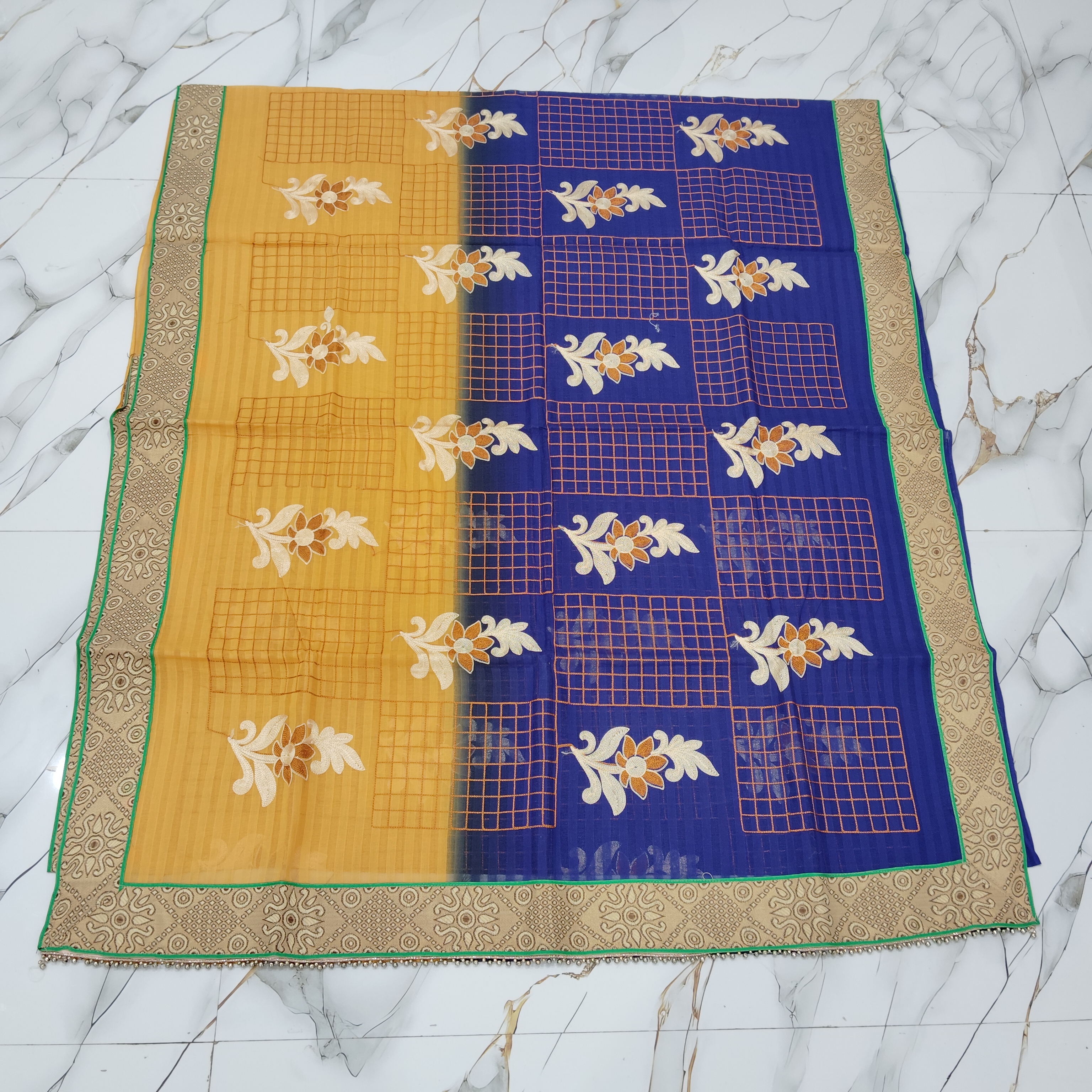 Santipur Embroidered Tant Sarees