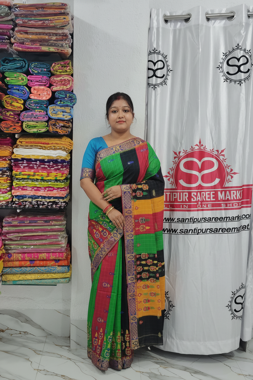 Shantipur Embroidery Tant Saree